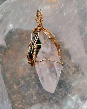 Faden Quartz with Moldavite