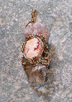 Petalite, Rose Quartz, Cameo