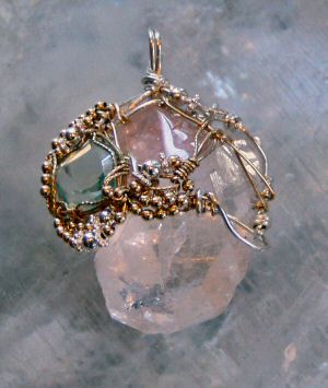 Aquamarine, Faden Quartz, Morganite