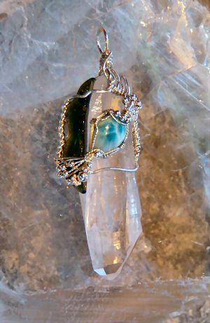 Larimar, Faden Quartz, Moldavite