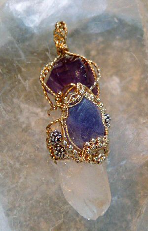 Amethyst, Tanzanite, Celestite