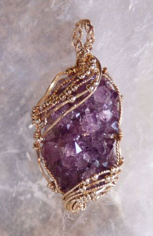 Amethyst Cluster, Gold