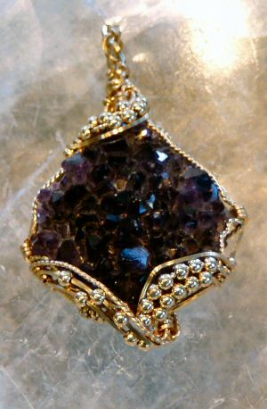 Amethyst Cluster, Gold