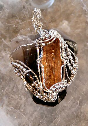 Imperial Topaz, Smokey Quartz, Silver