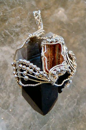 Imperial Topaz, Smokey Quartz, Silver