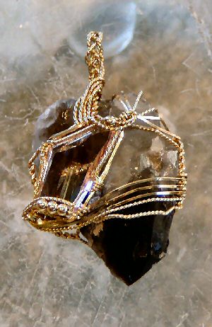 Morganite, Smokey Quartz, Gold