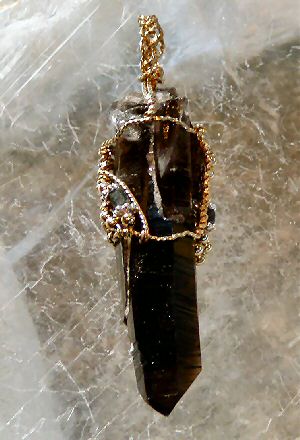 Kyanite, Smokey Quartz, Gold